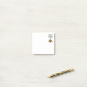 Cartoon Spider opknoping van Web holding Bucket Post-it® Notes (Op bureau)