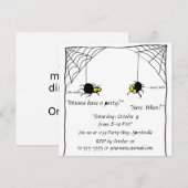 Cartoon Spiders Halloween Invitation Kaart (Voorkant / Achterkant)