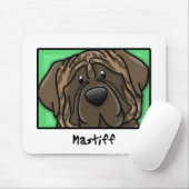 Cartoon Square Brindle Mastiff Muismat (Met muis)