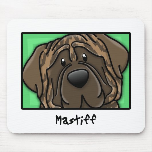 Cartoon Square Brindle Mastiff Muismat (Voorkant)
