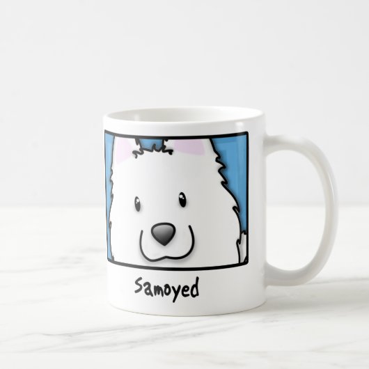 Cartoon Square Samoyed Koffiemok (Rechts)