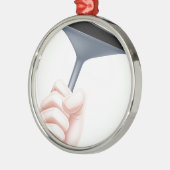 Cartoon Squeegee Hand Metalen Ornament (Links)
