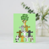 Cartoon St Patrick's Day Cats Briefkaart (Staand voorkant)