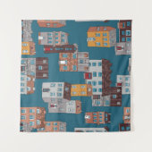 Cartoon Stad Wallpaper Wandkleed (Voorkant (horizontaal))
