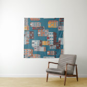 Cartoon Stad Wallpaper Wandkleed (In Situ (horizontaal))