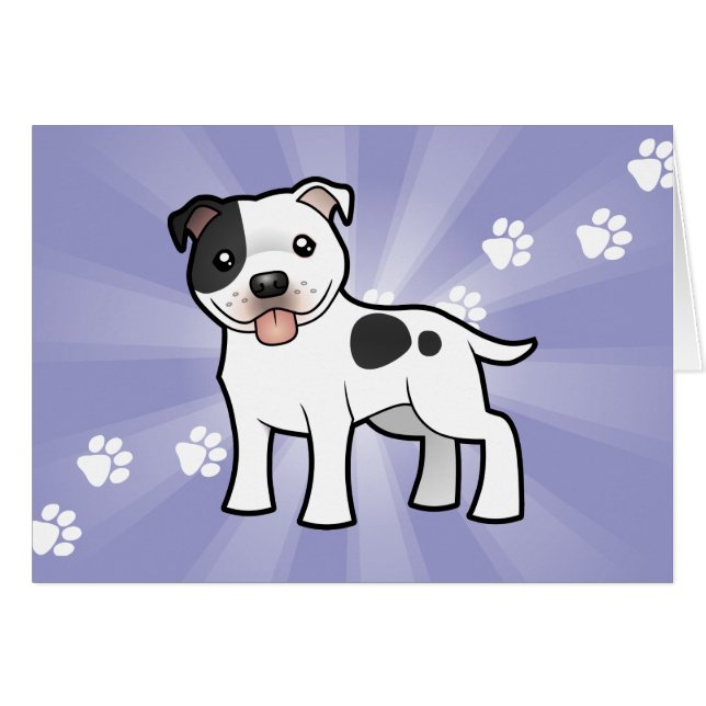 Cartoon Staffordshire Bull Terrier (Voorkant Horizontaal)