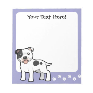 Cartoon Staffordshire Bull Terrier Notitieblok