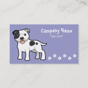 Cartoon Staffordshire Bull Terrier Visitekaartje