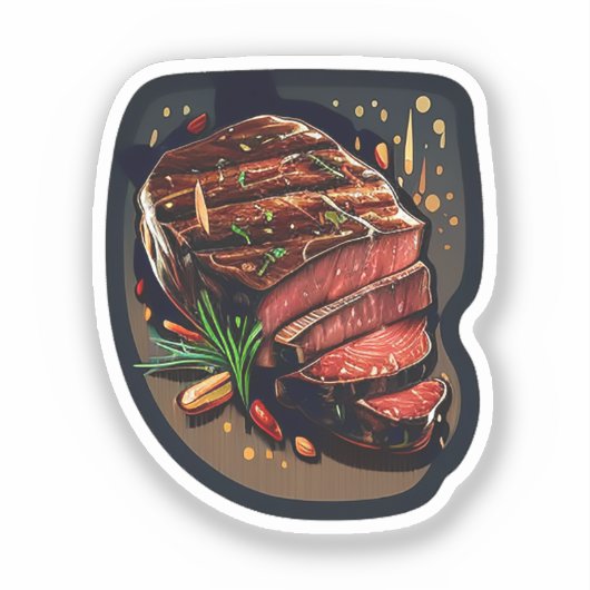 Cartoon steak sticker (Voorkant)