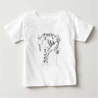 Cartoon stick figure giraffe mom and son T-shirts