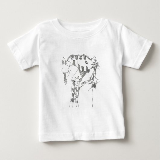 Cartoon stick figure giraffe mom and son T-shirts (Devant)