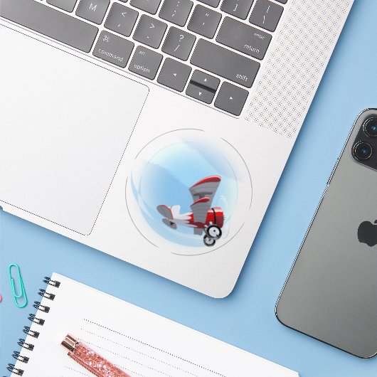 Cartoon Sticker (Laptop met iPhone)