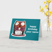 cartoon-stijl beaver-bericht kaart (Gele Bloem)