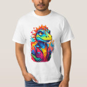 Cartoon Stijl Levendige Dinosaurus Pouting T-shirt (Voorkant)