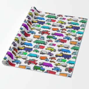 Cartoon-stijl Truck Illustraties Cadeaupapier