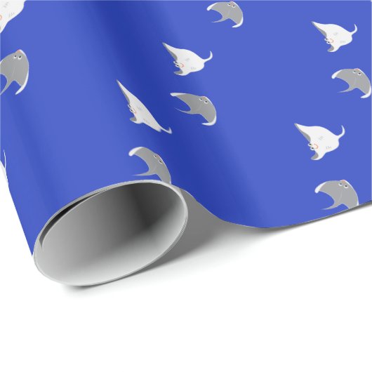 Cartoon stingray Patroon Cadeaupapier (Rol Hoek)
