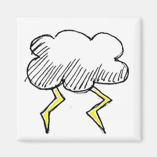 Cartoon Storm Cloud Rainy Day Design Magneet