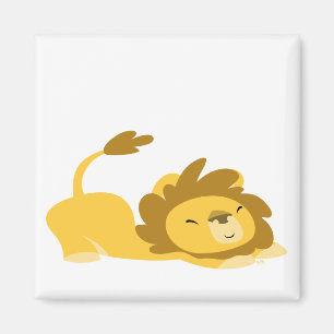 Cartoon Stretching Lion magnet Magneet