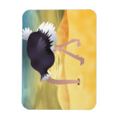 Cartoon struisvogels met kop in zand magneet (Verticaal)