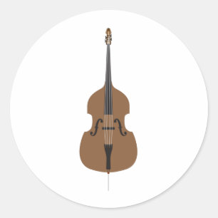 Cartoon Style Double Bass Ronde Sticker