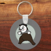 CARTOON STYLE GRIZZLY BEER MIME ROUND SLEUTELHANGE SLEUTELHANGER (Voorkant)