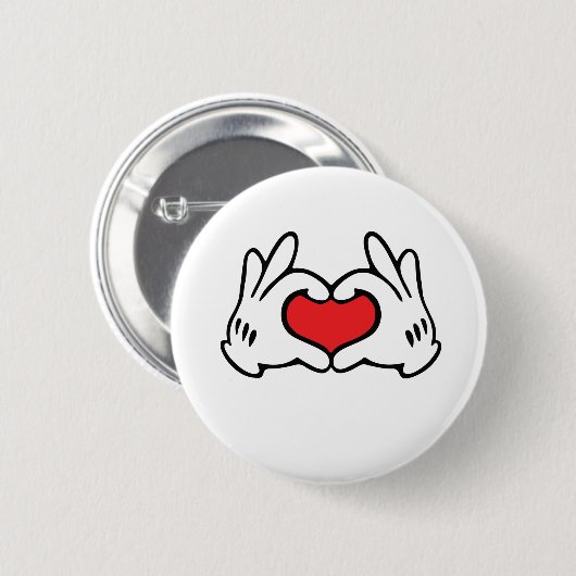 Cartoon Style Hand Love Heart Ronde Button 5,7 Cm (Voorkant /achterkant)