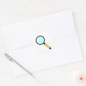 Cartoon Style Magnifying Glass Ronde Sticker (Envelop)
