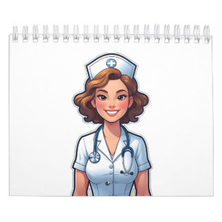 Cartoon Style Nurse - Schattigee medische held Kalender