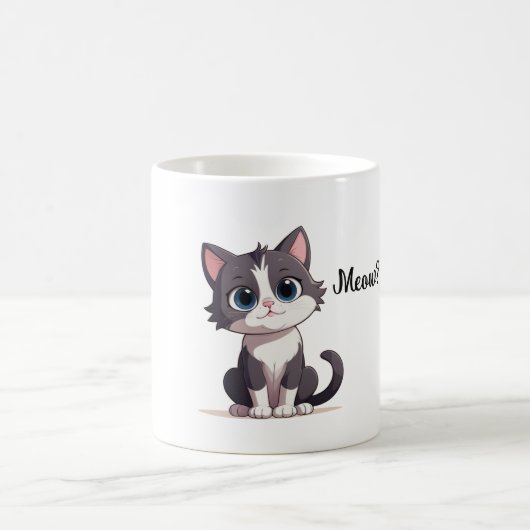 Cartoon sucré mignon Kitty Chat Mug (Centre)