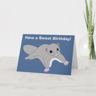 Cartoon Sugar Glider Illustratie Aangepaste Verjaa Kaart