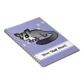 Cartoon Sugar Glider Notitieboek (Rechterzijde)