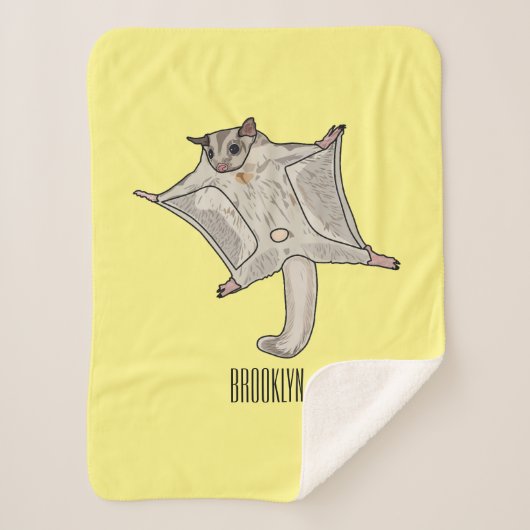 Cartoon suikerzweefvliegtuig sherpa deken (Voorkant)