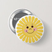 Cartoon Sun Ronde Button 5,7 Cm (Voorkant /achterkant)