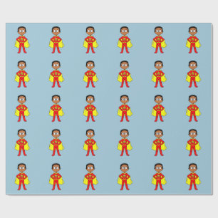 Cartoon Superheld Boy Red en Yellow Suit Cadeaupapier