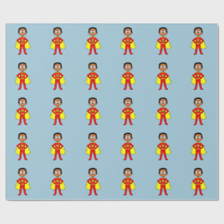 Cartoon Superheld Boy Red en Yellow Suit Cadeaupapier