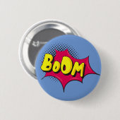  Cartoon superheld vecht Bubble BOOM Ronde Button 5,7 Cm (Voorkant /achterkant)
