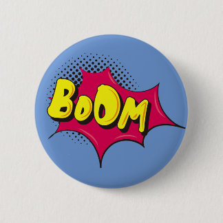  Cartoon superheld vecht Bubble BOOM Ronde Button 5,7 Cm