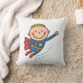 Cartoon Superhelden Jongen Vliegende Kids T-Shirt Kussen (Deken)
