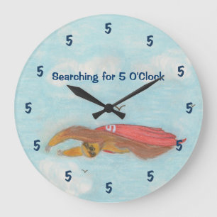 Cartoon Supersloth Clock Grote Klok
