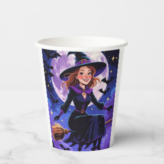 Cartoon Sweet Witch Themd Papieren Bekers