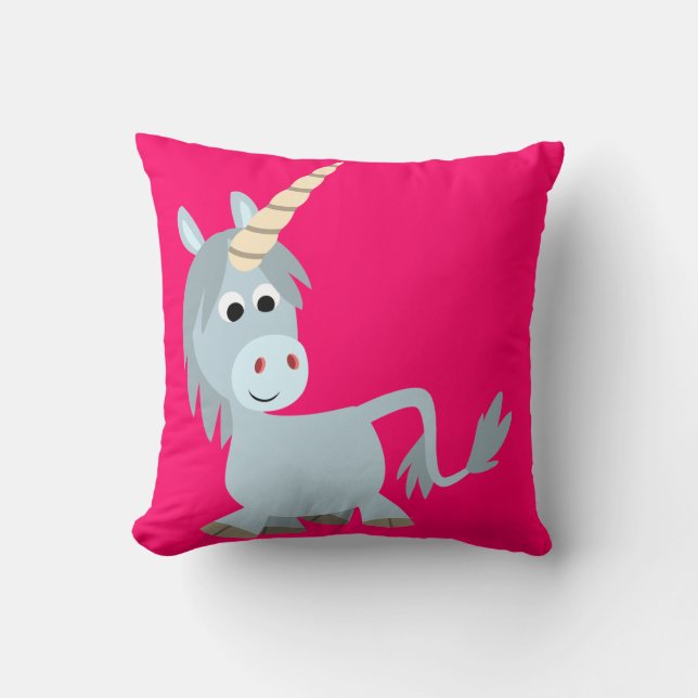 Cartoon sympa Coussin Unicorn (Recto)