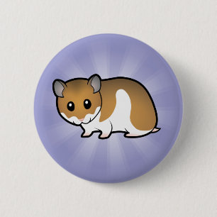 Cartoon Syrische Hamster Ronde Button 5,7 Cm