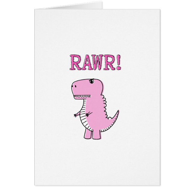Cartoon T-Rex Dinosaur Mignonne Et Rose En Colère (Devant)