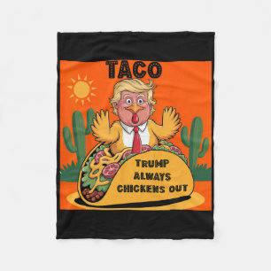 Cartoon Taco -trump altijd de benen neemt Oranje Fleece Deken