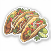 Cartoon taco's sticker (Voorkant)