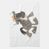 Cartoon Tap Dancing Wildebeest Serviette de cuisin (Vertical)