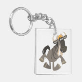 Cartoon Tap Dansend Wildebeest AcrylSleutelhanger Sleutelhanger (Voorkant Links)