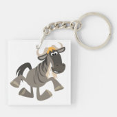 Cartoon Tap Dansend Wildebeest AcrylSleutelhanger Sleutelhanger (Achterkant)
