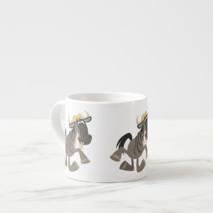 Cartoon Tap Dansende Wildebeest Espresso Mok