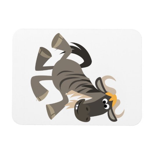 Cartoon Tapdanserende Wildebeest Flexibele Magneet (Horizontaal)